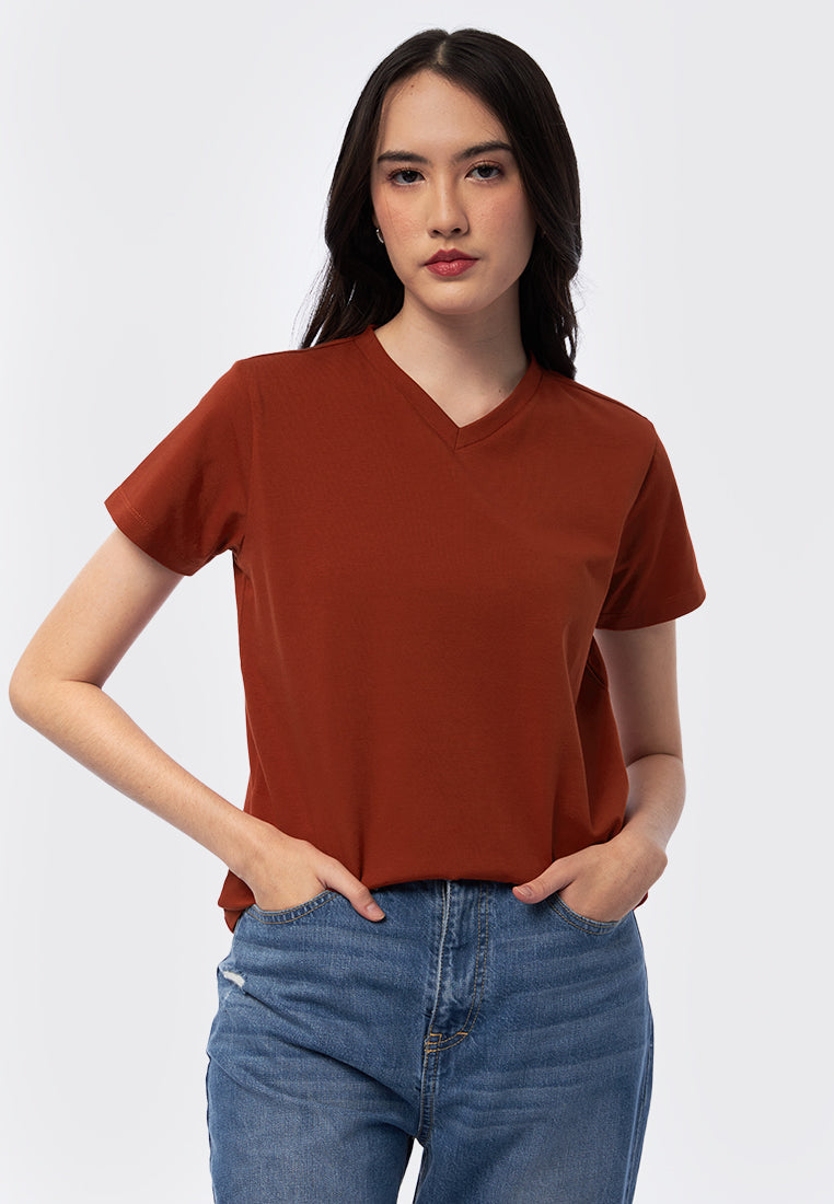 Basic V-Neck Cotton T-Shirt