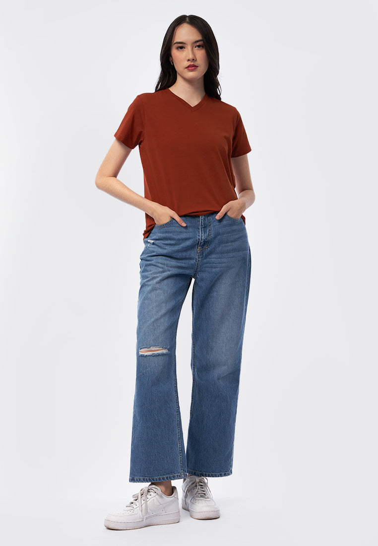 Basic V-Neck Cotton T-Shirt