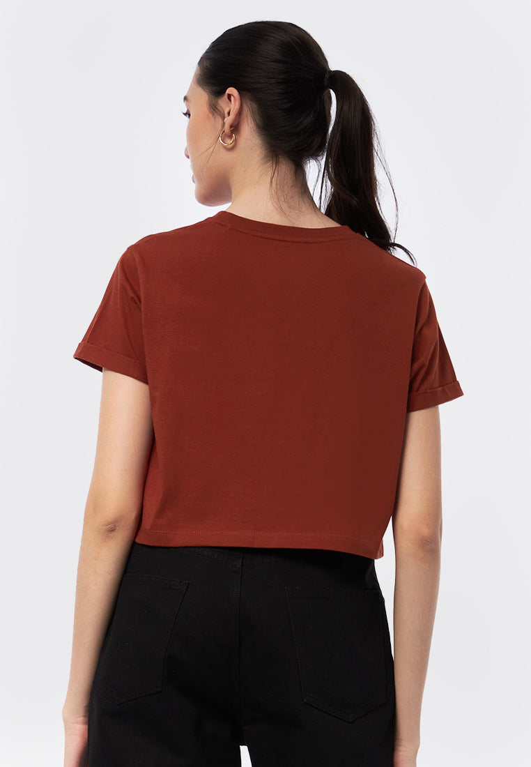 Basic Cropped Cotton T-Shirt