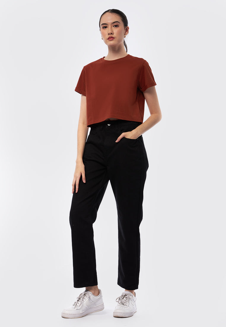 Basic Cropped Cotton T-Shirt