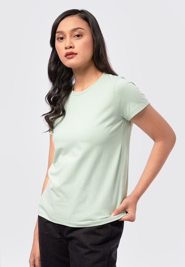 Basic Round Neck Cotton T-Shirt Mint