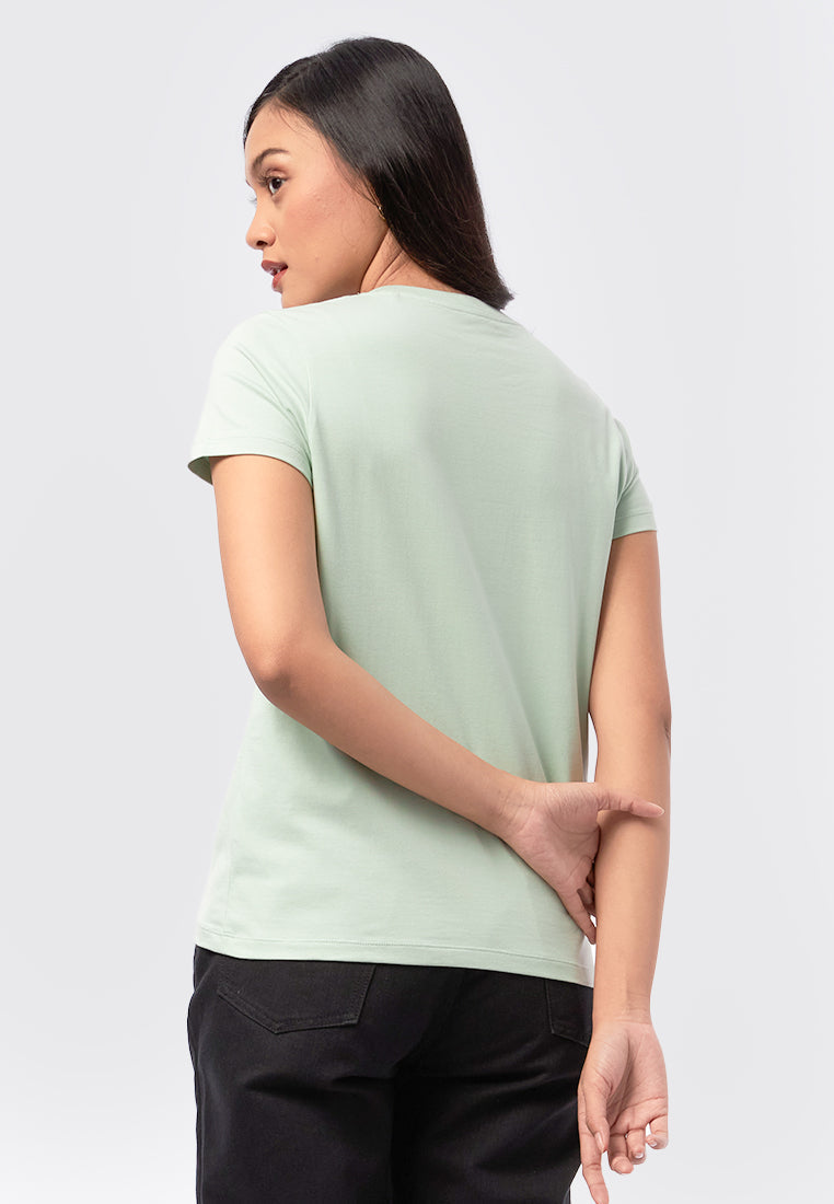 Basic Round Neck Cotton T-Shirt Mint