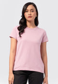 Basic Round Neck Cotton T-Shirt Pink