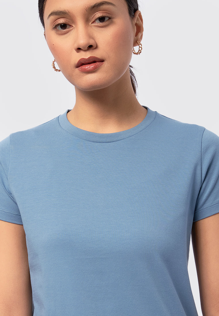 Basic Round Neck Cotton T-Shirt