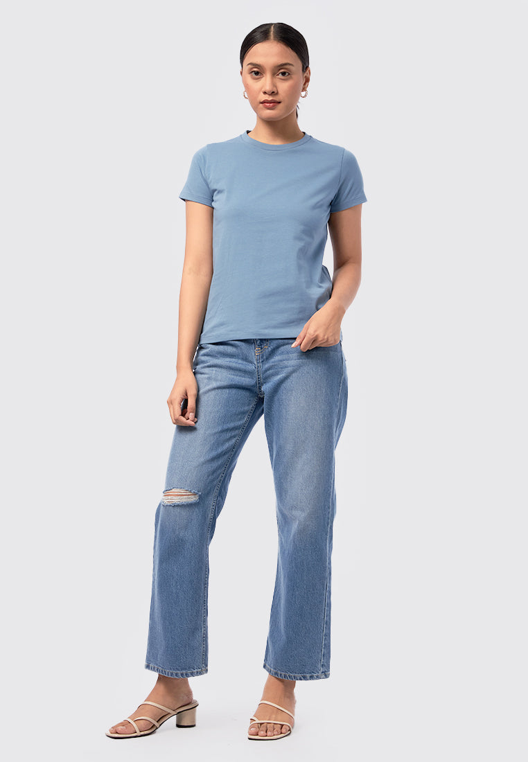 Basic Round Neck Cotton T-Shirt