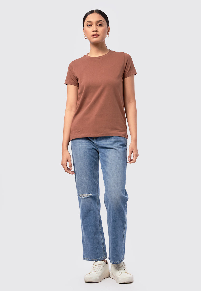 Basic Round Neck Cotton T-Shirt