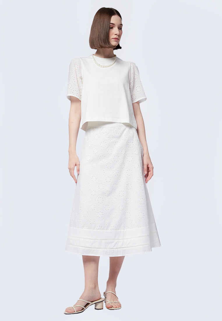 Short Sleeve Eyelet Top