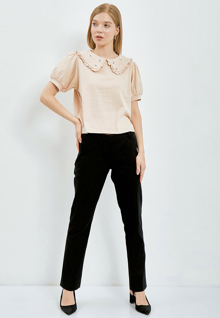 Embroidery Collar Top