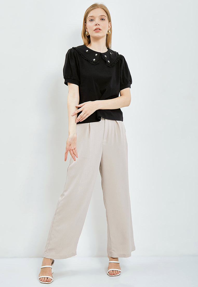 Embroidery Collar Top