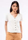 Button Up Ribbed Top