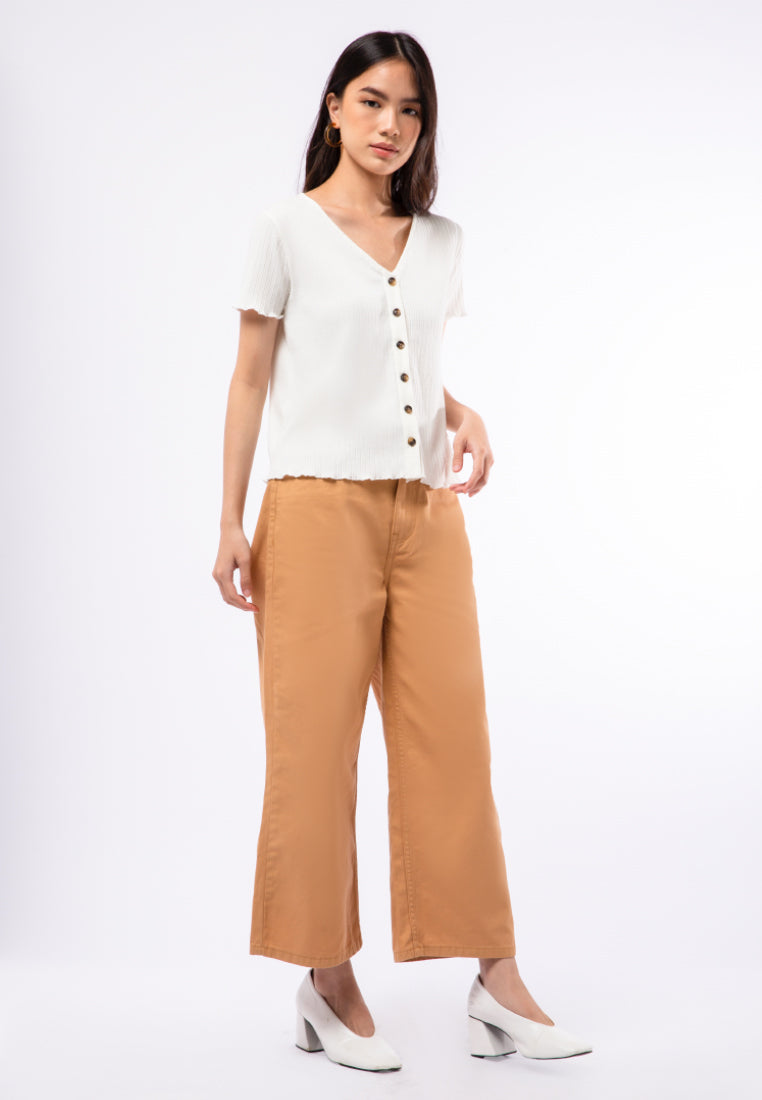 Button Up Ribbed Top