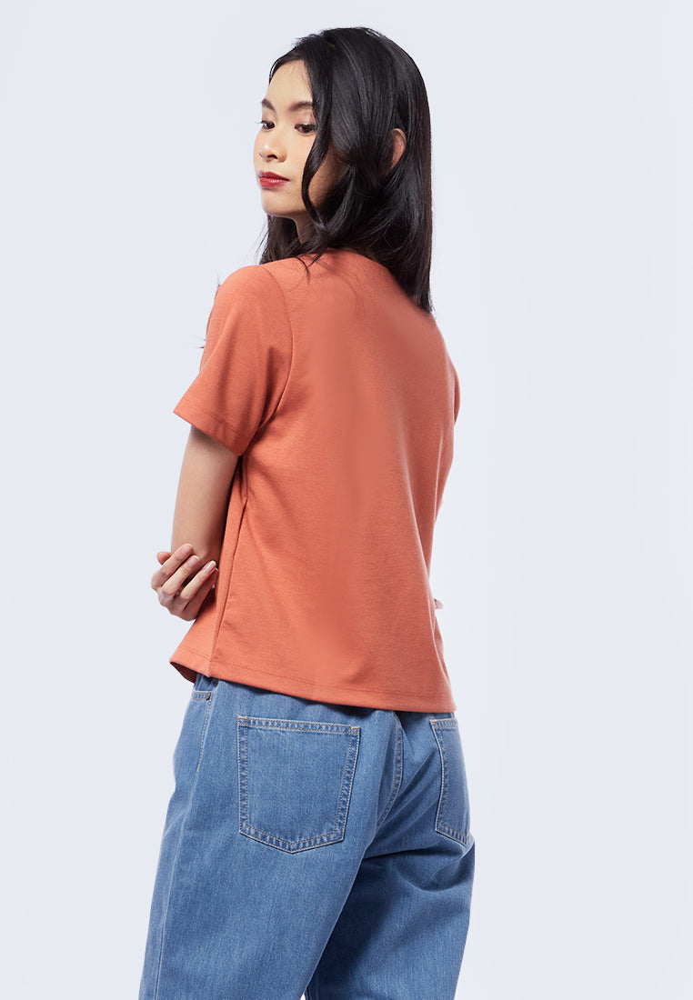 Double Breasted Short Sleeve Top