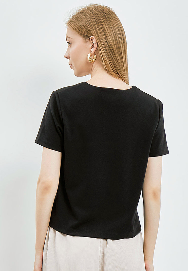 Double Breasted Knit Top
