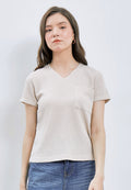 V-neck Waffle T-shirt with Pocket