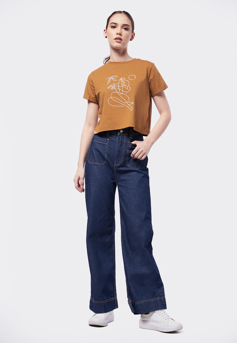 Short Sleeve Graphic Crop T-Shirt