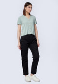 Button Up Short Sleeve Crop Top