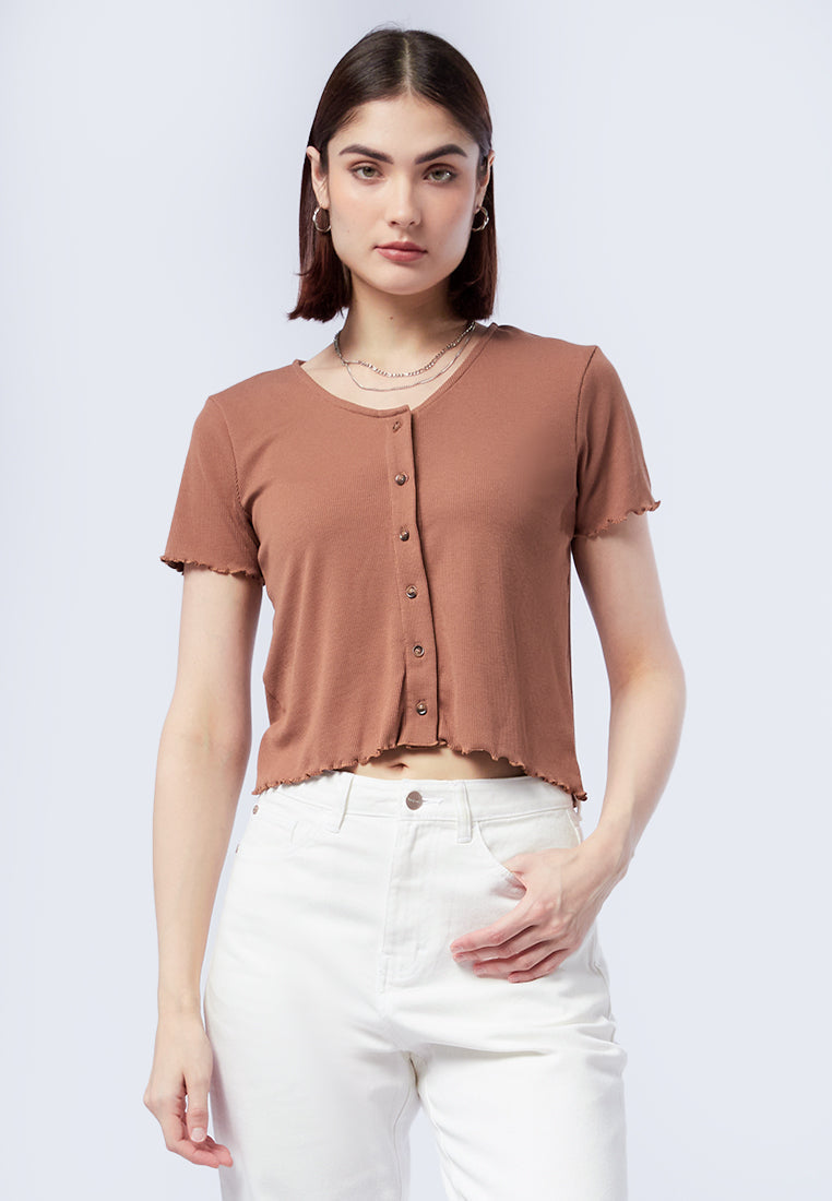 Button Up Short Sleeve Top