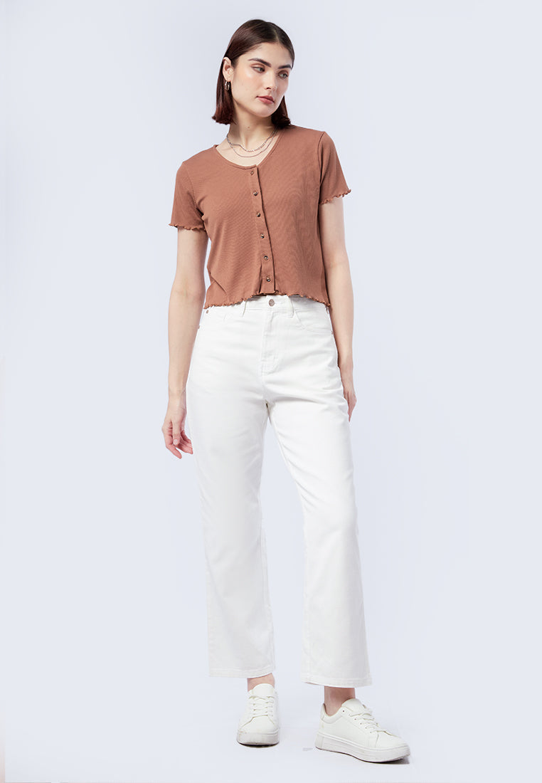 Button Up Short Sleeve Top