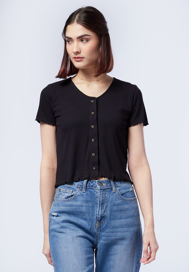 Button Up Short Sleeve Top