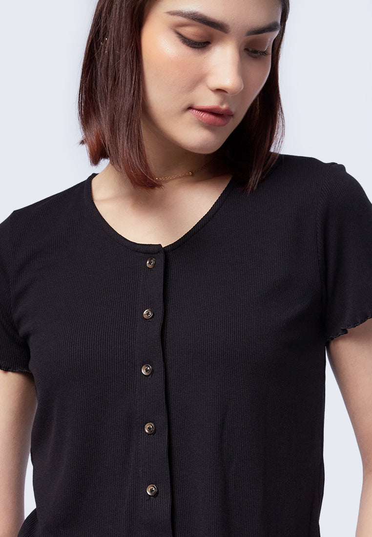 Button Up Short Sleeve Top