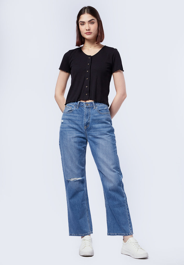 Button Up Short Sleeve Top