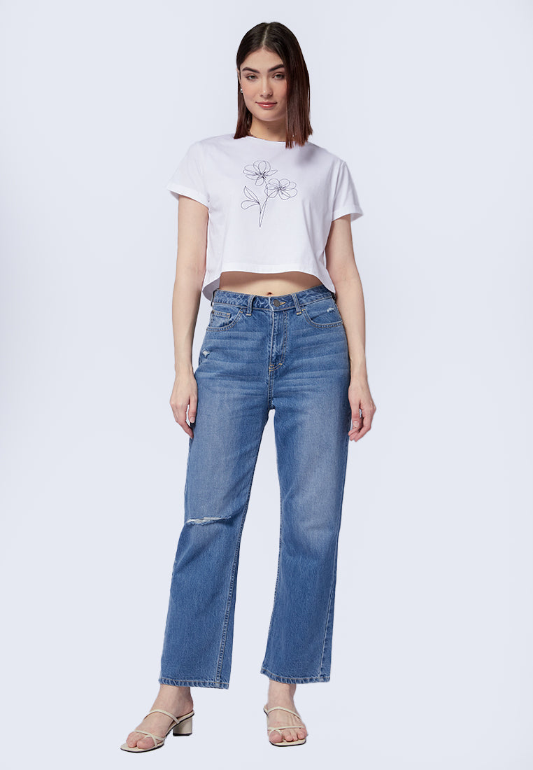 Short Sleeve Graphic Crop T-Shirt