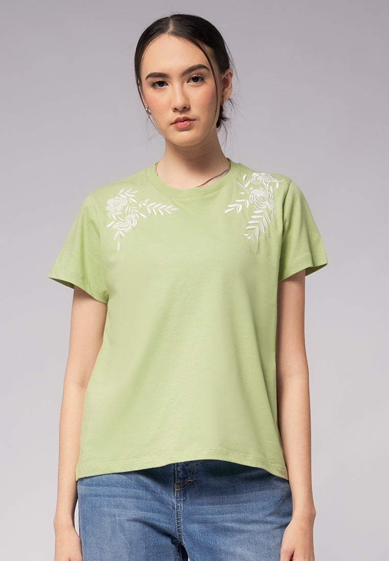 Embroidered Drop Shoulder T-Shirt