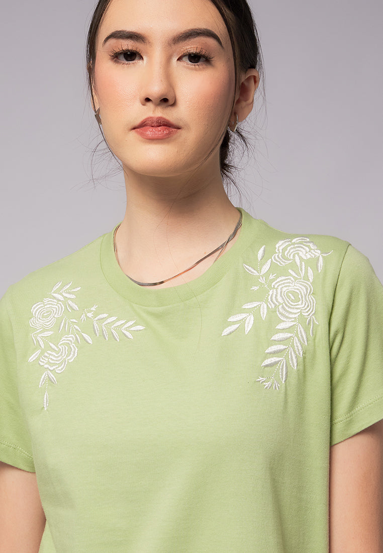 Embroidered Drop Shoulder T-Shirt