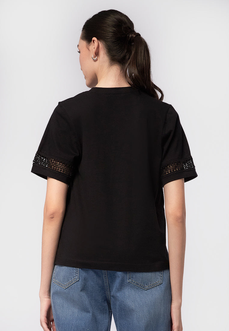 Short Sleeve T-Shirt with Trim Details