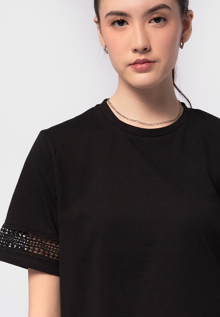 Short Sleeve T-Shirt with Trim Details