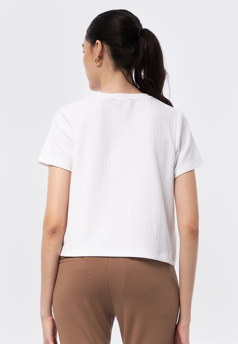 Short Sleeve Textured Top