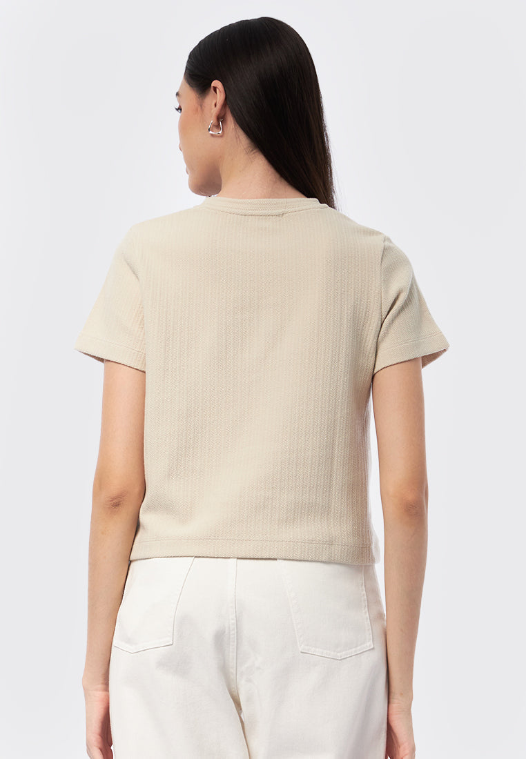 Short Sleeve Textured Top