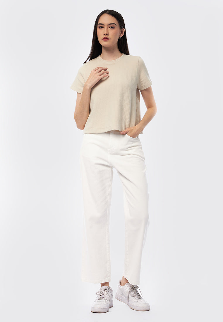 Short Sleeve Textured Top