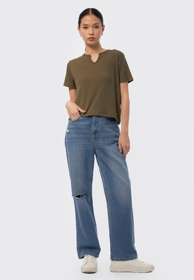 V-Neck Short Sleeve Top
