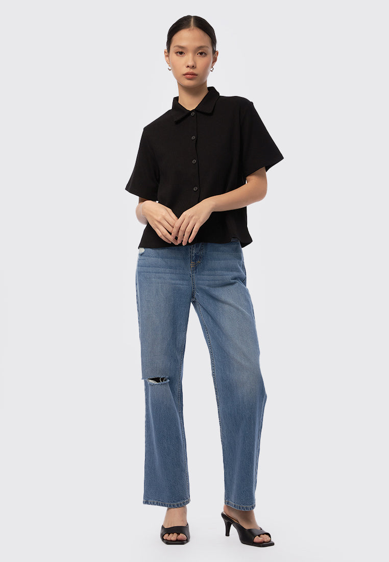 Short Sleeve Waffle Top