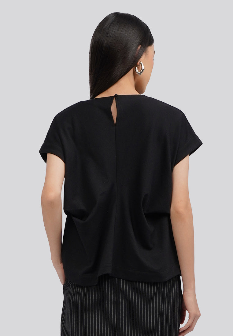 Draped-Waist Loose Top