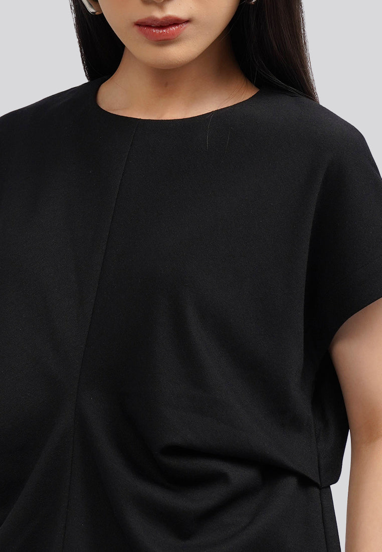 Draped-Waist Loose Top