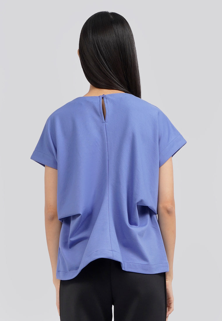 Drape-Waist Short Sleeve Top