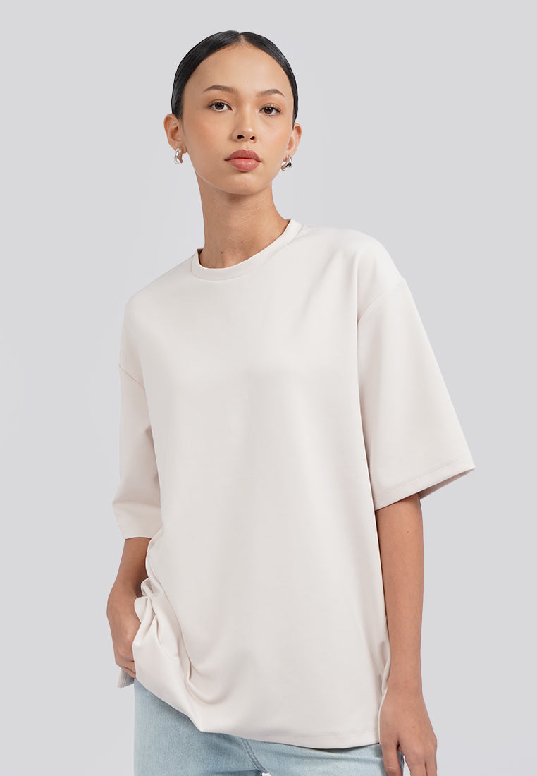 Oversized Scuba Short Sleeve T-Shirt Ecru
