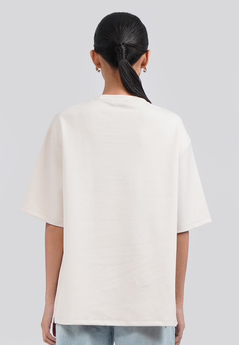 Oversized Scuba Short Sleeve T-Shirt Ecru