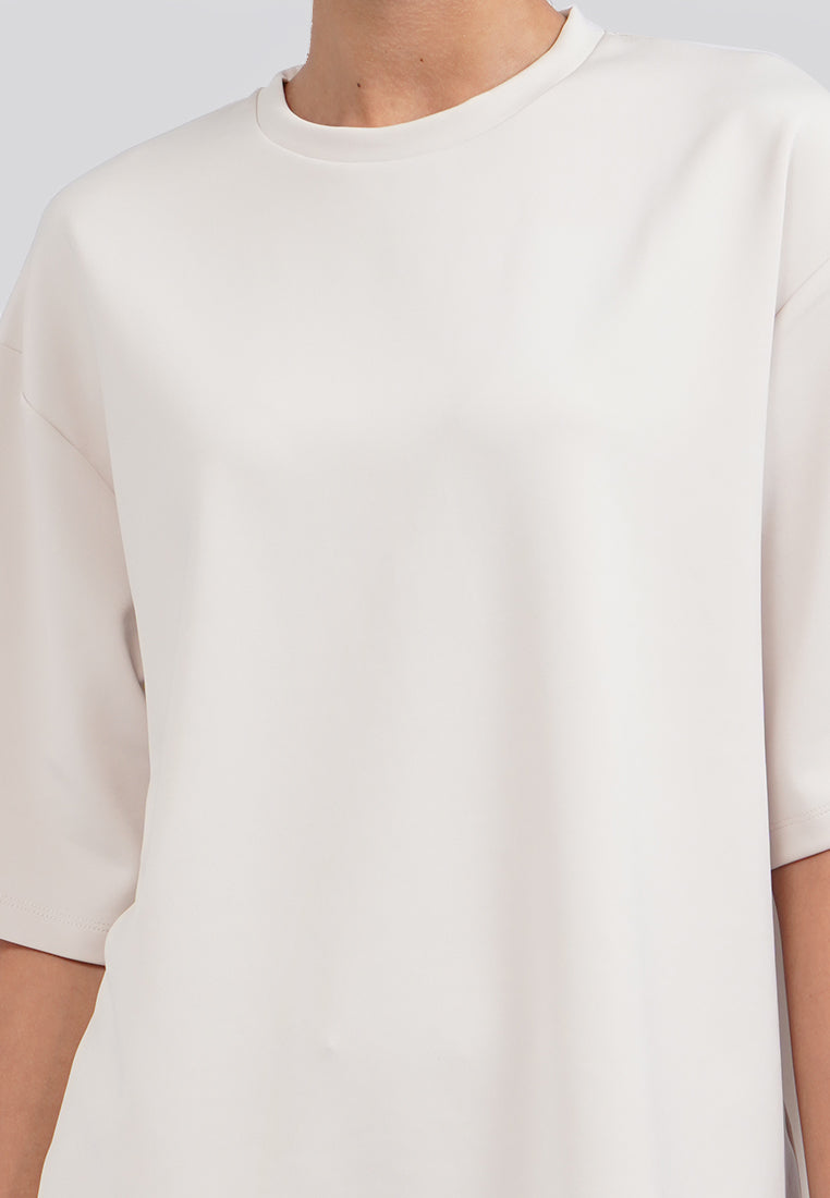 Oversized Scuba Short Sleeve T-Shirt Ecru