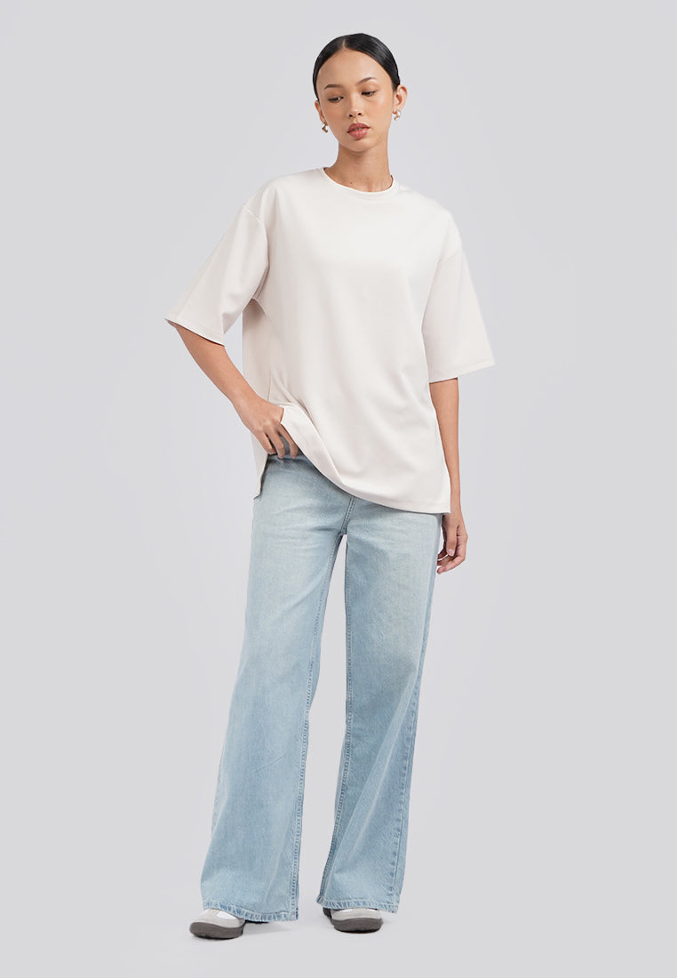 Oversized Scuba Short Sleeve T-Shirt Ecru