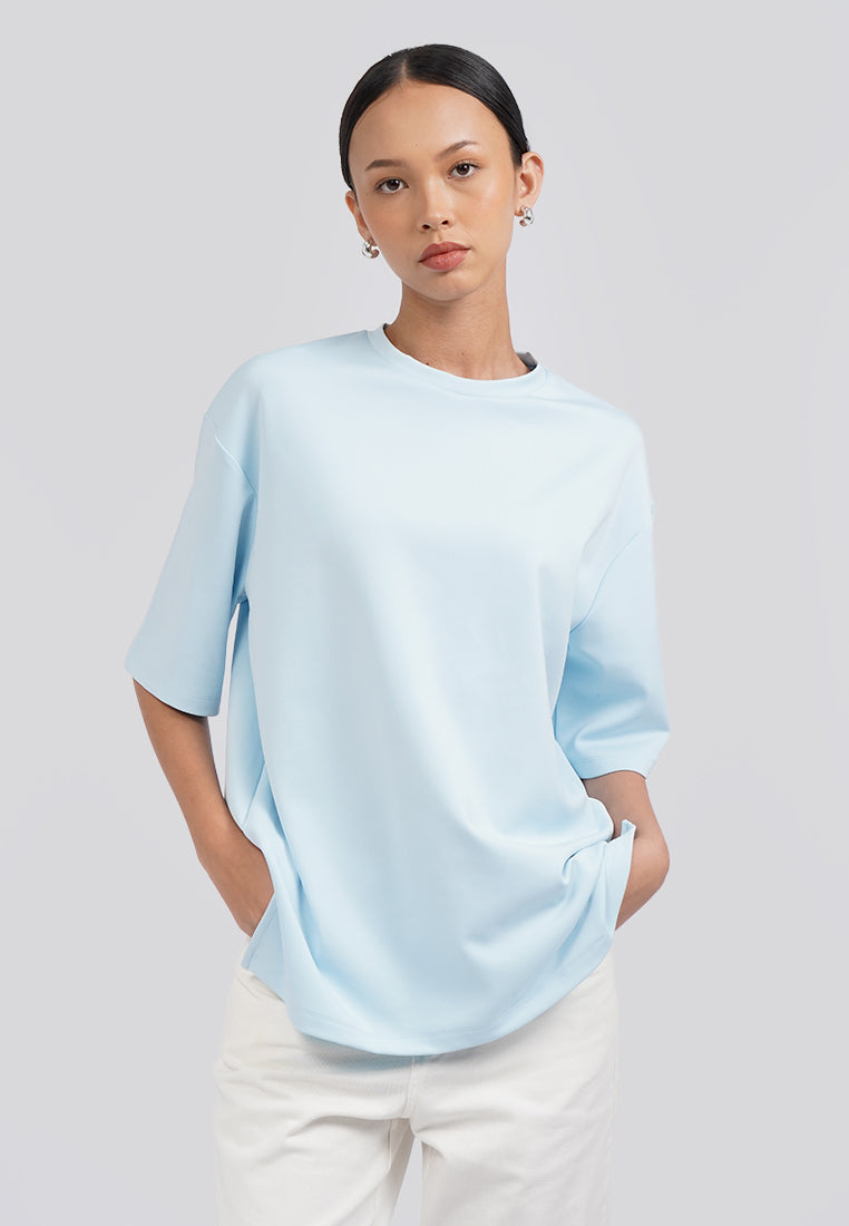Oversized Scuba Short Sleeve T-Shirt Light Blue