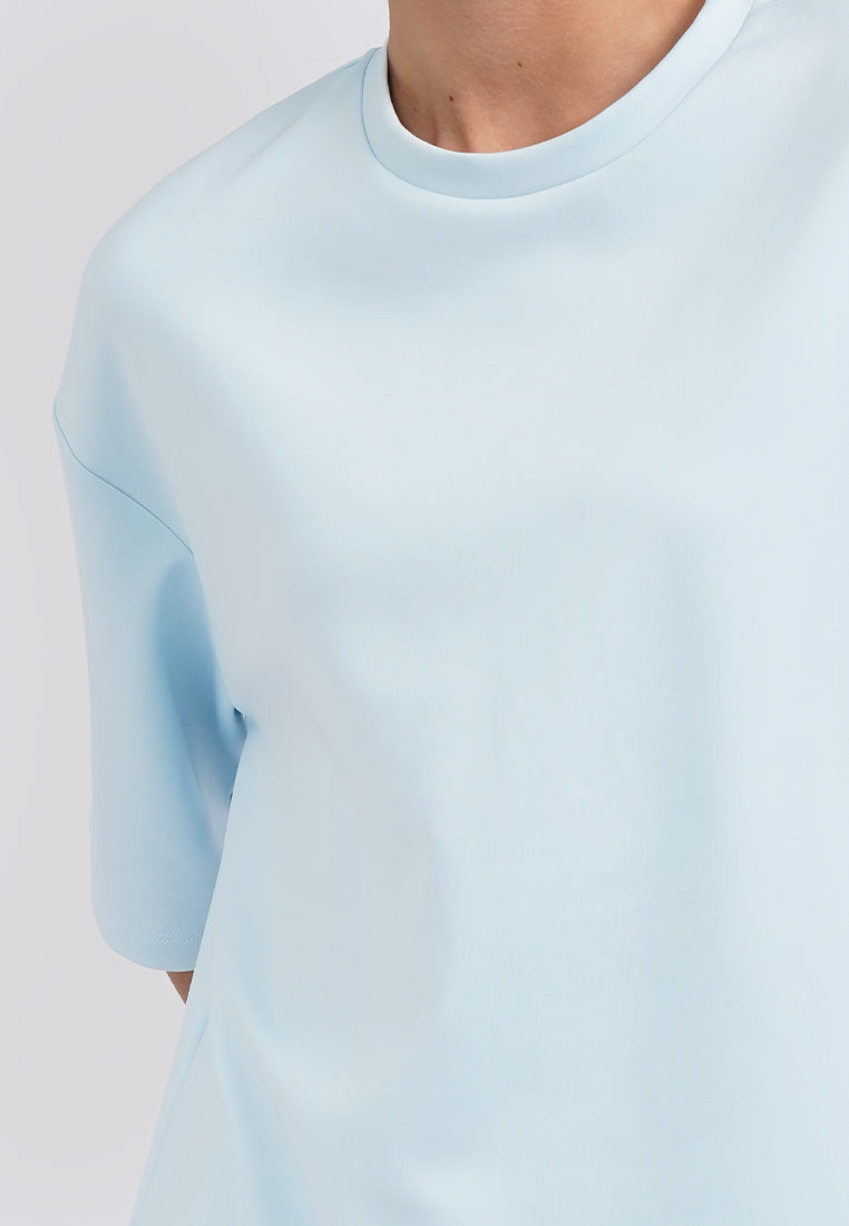 Oversized Scuba Short Sleeve T-Shirt Light Blue