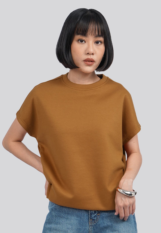 Short Sleeve Top with Back Button Details