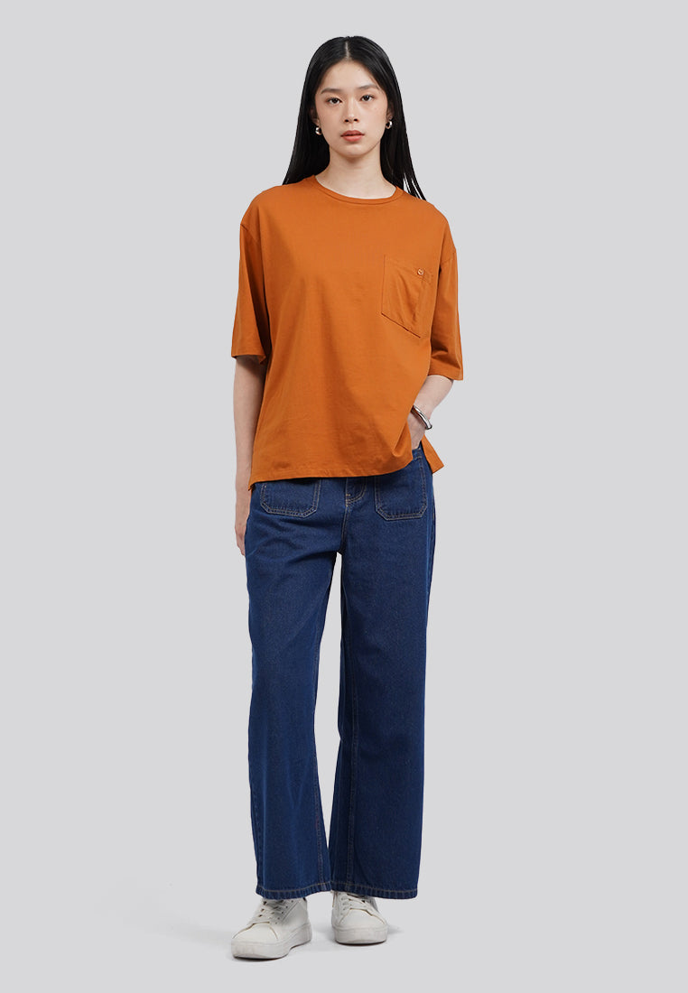 Oversized Short Sleeve T-Shirt with Pocket