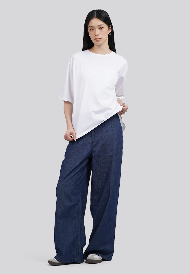 Oversized Short Sleeve T-Shirt with Pocket