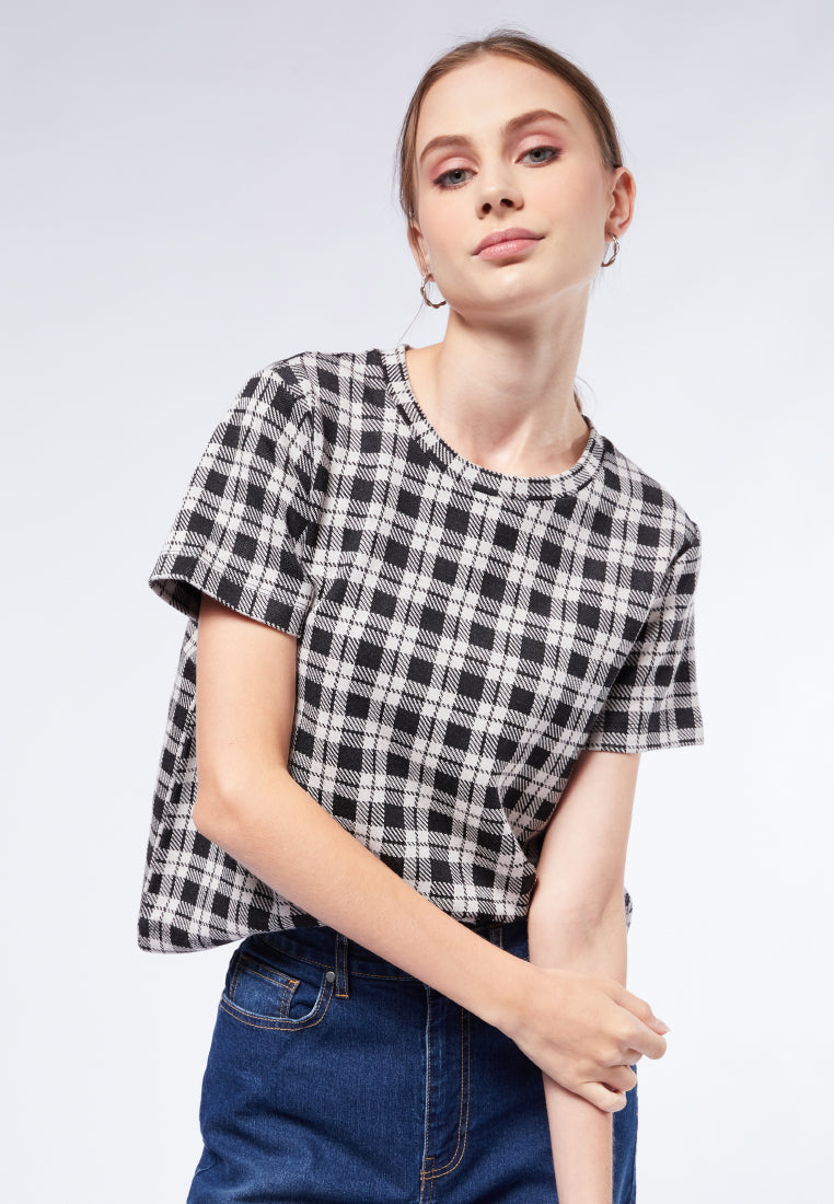 Check Boxy Tee