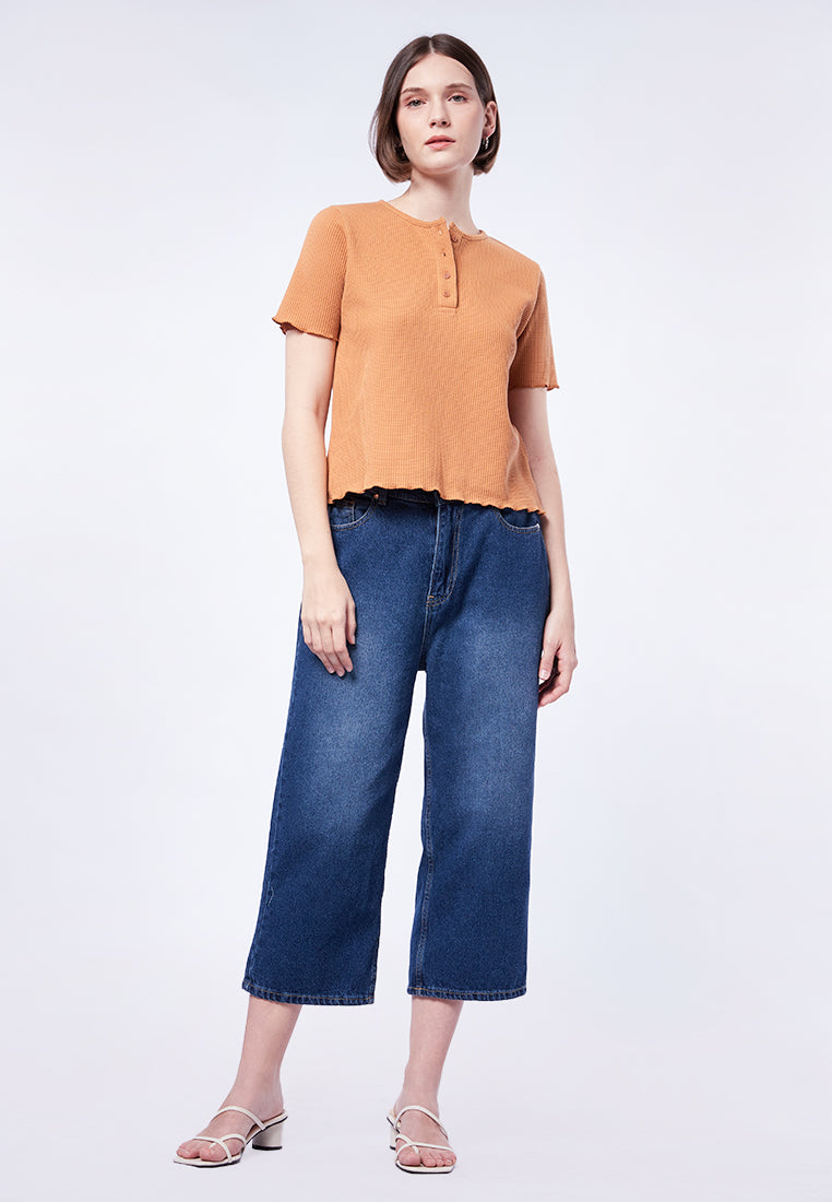 Button Up Short Sleeve Top