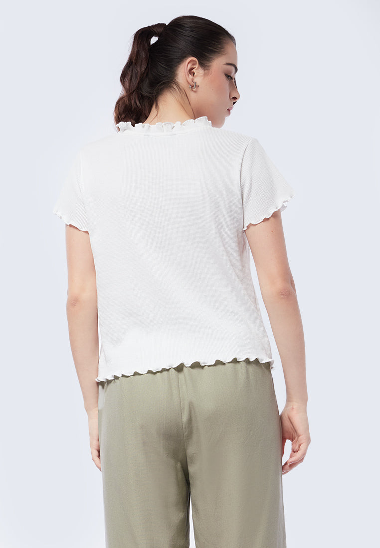 Short Sleeve Ruffled Top